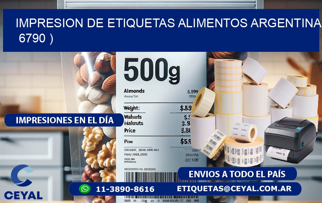 IMPRESION DE ETIQUETAS ALIMENTOS ARGENTINA   6790 )