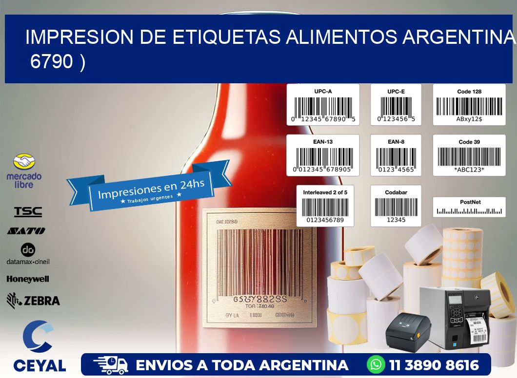 IMPRESION DE ETIQUETAS ALIMENTOS ARGENTINA   6790 )