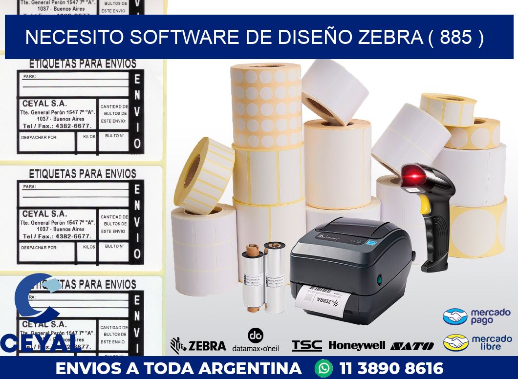 NECESITO SOFTWARE DE DISEÑO ZEBRA ( 885 )