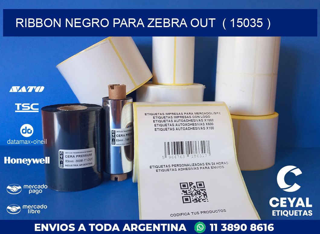 RIBBON NEGRO PARA ZEBRA OUT  ( 15035 )