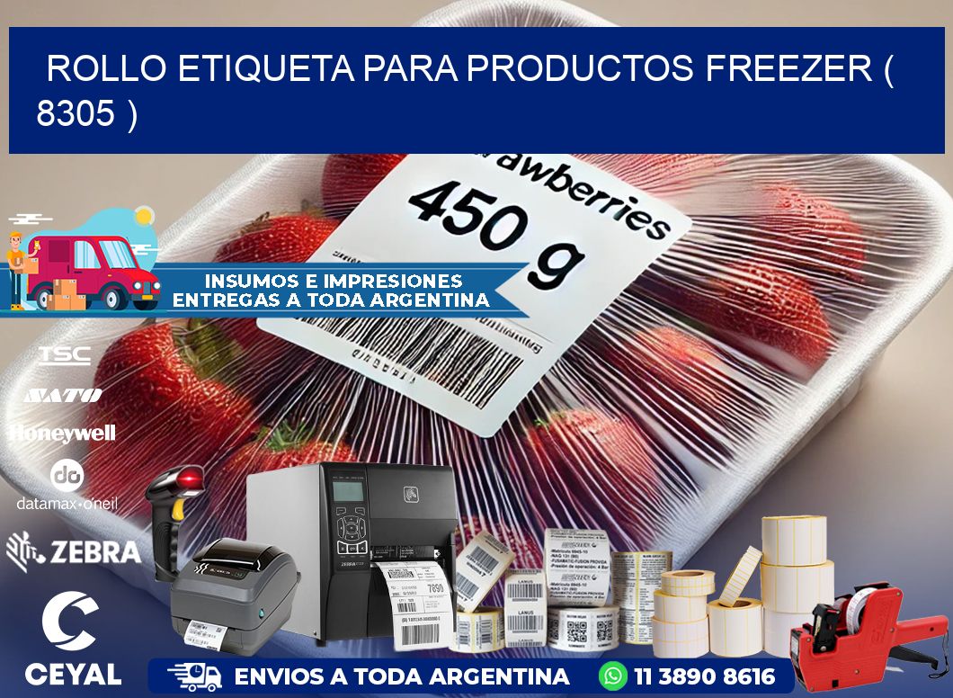 ROLLO ETIQUETA PARA PRODUCTOS FREEZER ( 8305 )