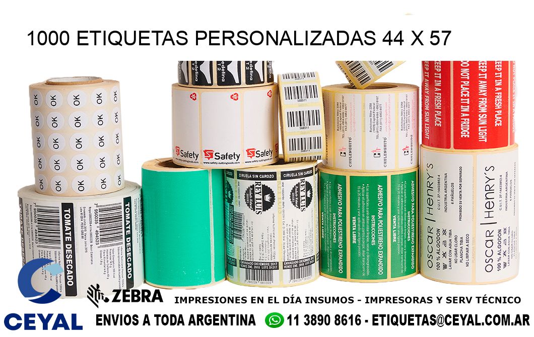 1000 ETIQUETAS PERSONALIZADAS 44 x 57