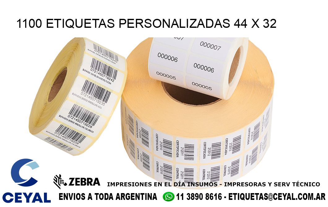 1100 ETIQUETAS PERSONALIZADAS 44 x 32