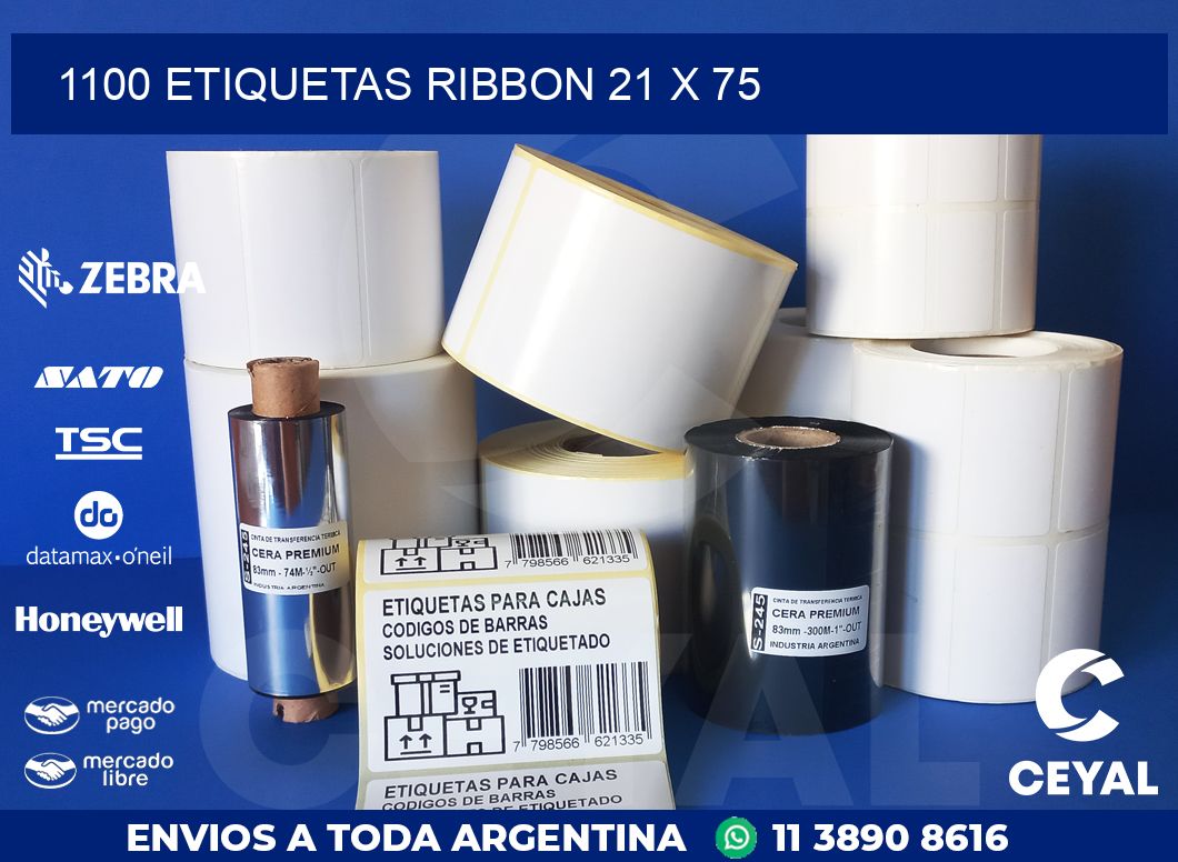 1100 ETIQUETAS RIBBON 21 x 75