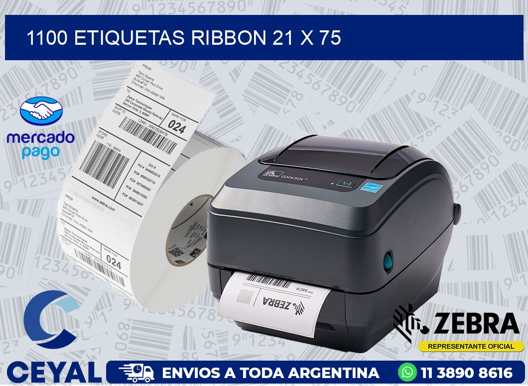 1100 ETIQUETAS RIBBON 21 x 75