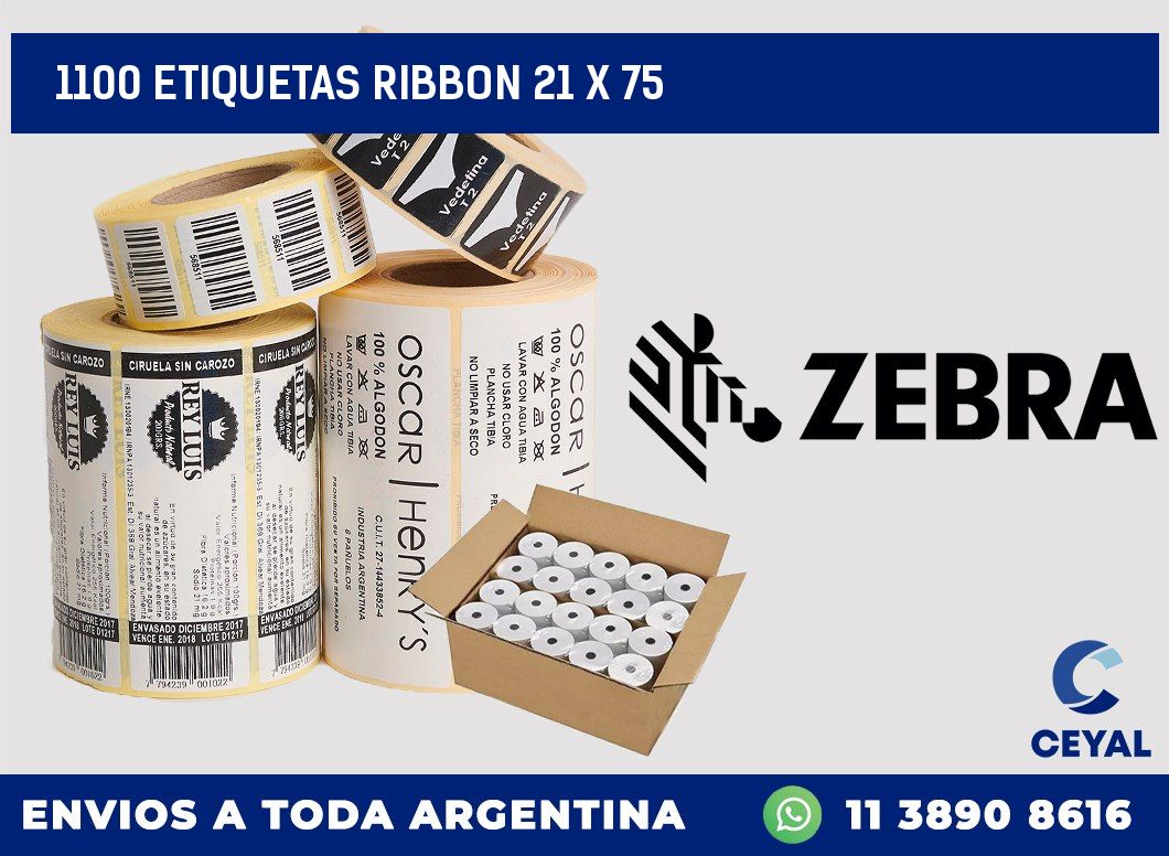 1100 ETIQUETAS RIBBON 21 x 75