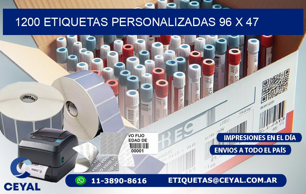 1200 ETIQUETAS PERSONALIZADAS 96 x 47