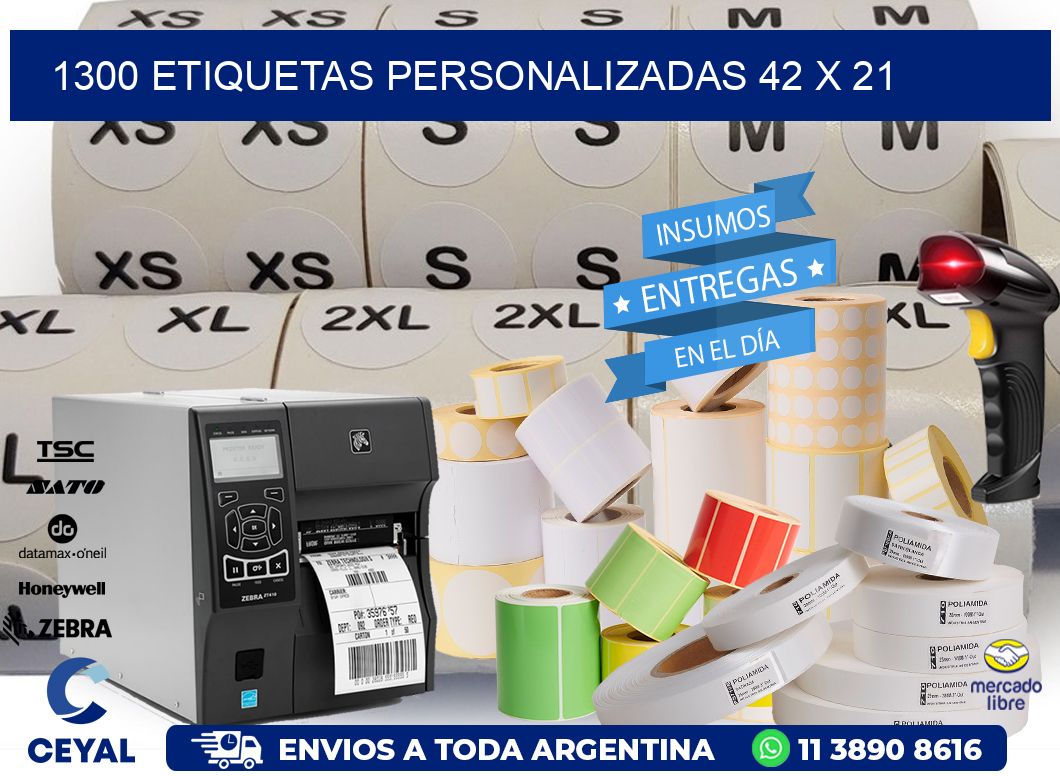 1300 ETIQUETAS PERSONALIZADAS 42 x 21