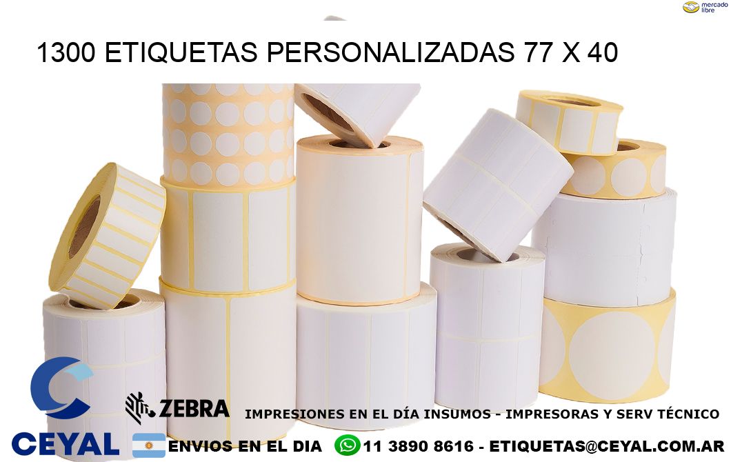 1300 ETIQUETAS PERSONALIZADAS 77 x 40