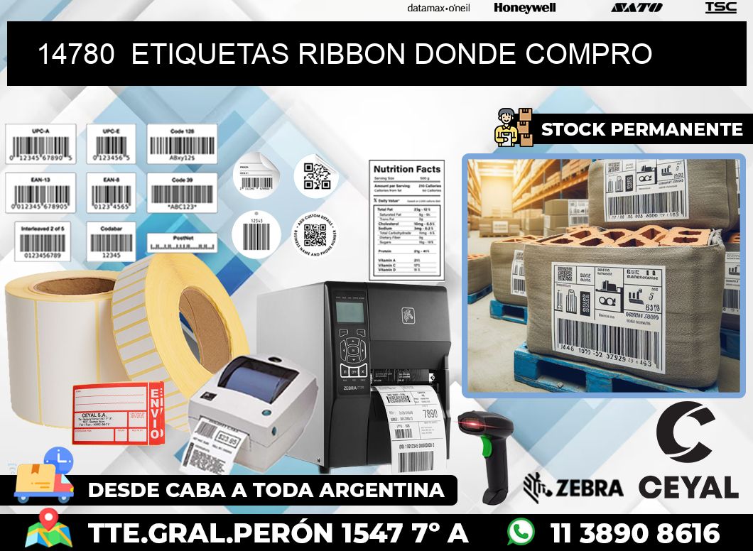 14780  ETIQUETAS RIBBON DONDE COMPRO