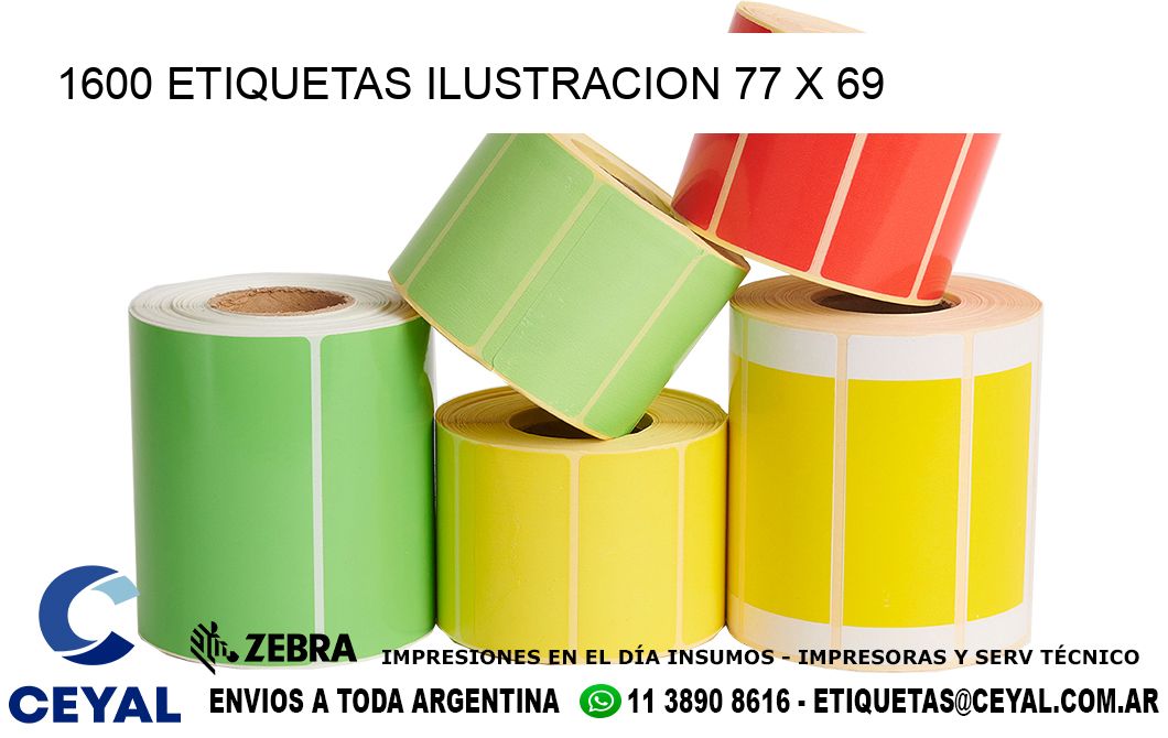 1600 ETIQUETAS ILUSTRACION 77 x 69