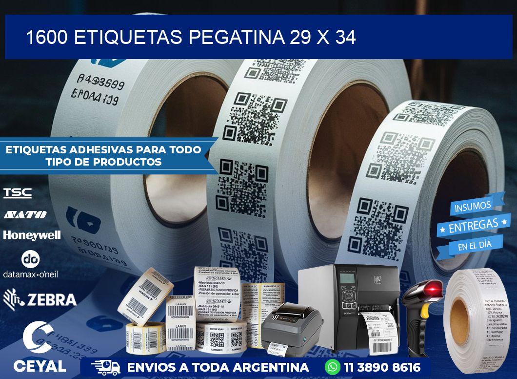 1600 ETIQUETAS PEGATINA 29 x 34