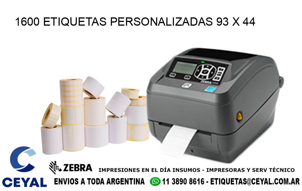 1600 ETIQUETAS PERSONALIZADAS 93 x 44
