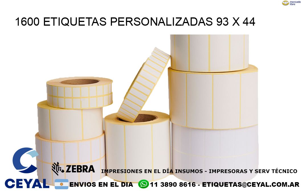 1600 ETIQUETAS PERSONALIZADAS 93 x 44
