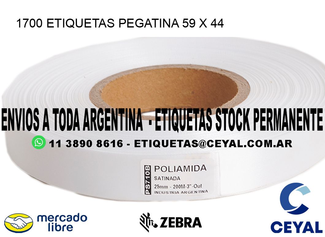 1700 ETIQUETAS PEGATINA 59 x 44