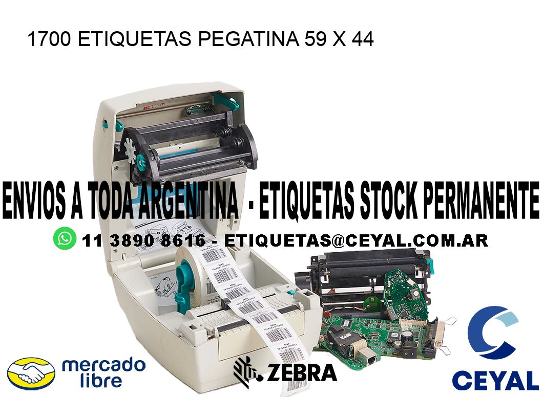 1700 ETIQUETAS PEGATINA 59 x 44