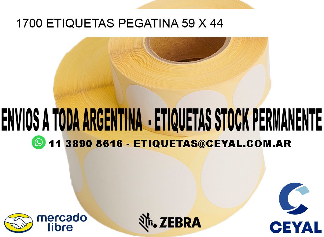 1700 ETIQUETAS PEGATINA 59 x 44