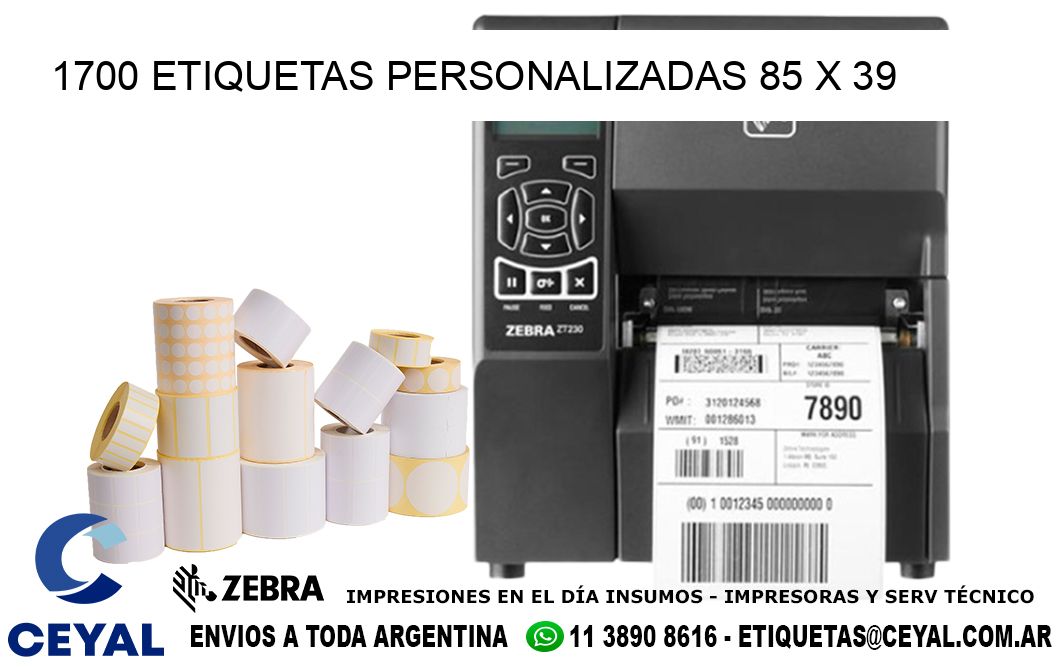 1700 ETIQUETAS PERSONALIZADAS 85 x 39