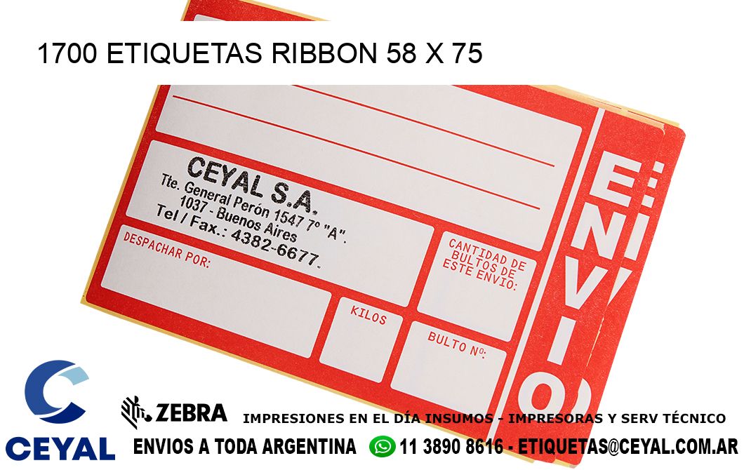 1700 ETIQUETAS RIBBON 58 x 75