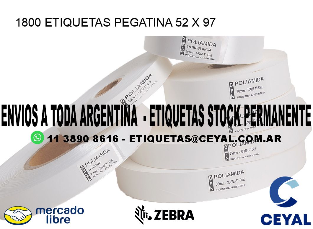 1800 ETIQUETAS PEGATINA 52 x 97