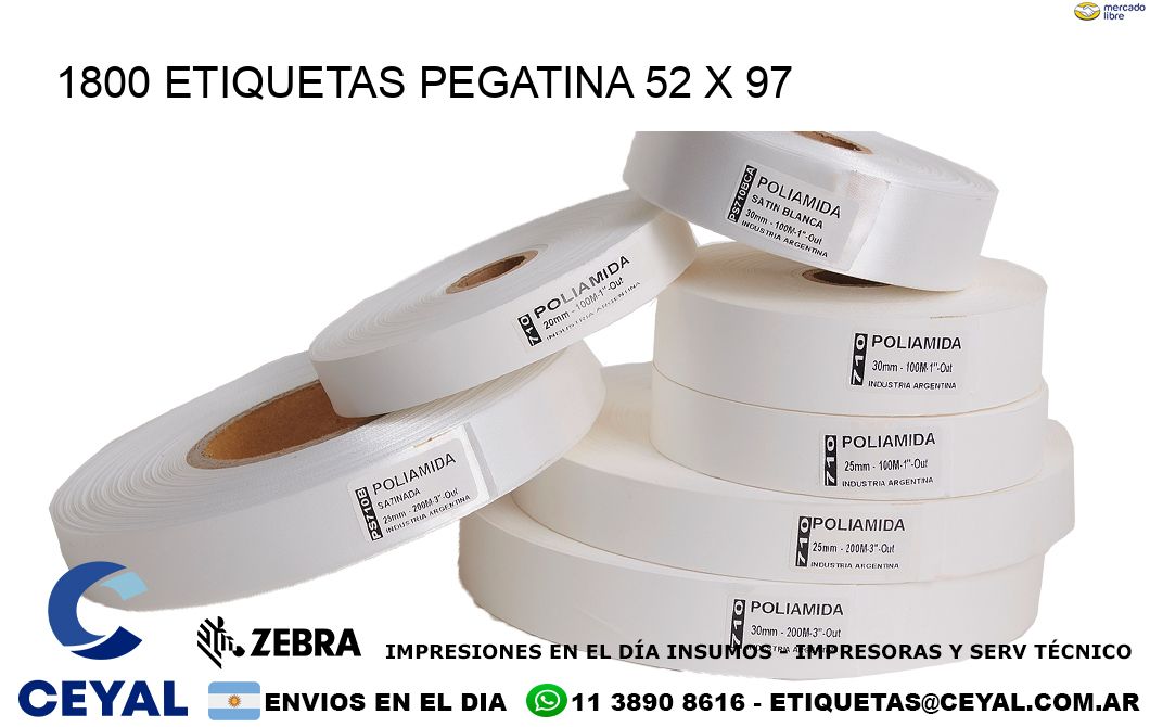 1800 ETIQUETAS PEGATINA 52 x 97