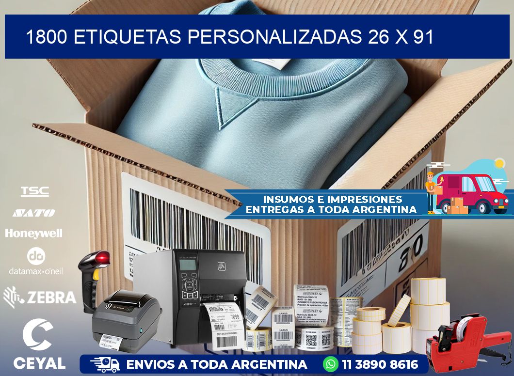 1800 ETIQUETAS PERSONALIZADAS 26 x 91
