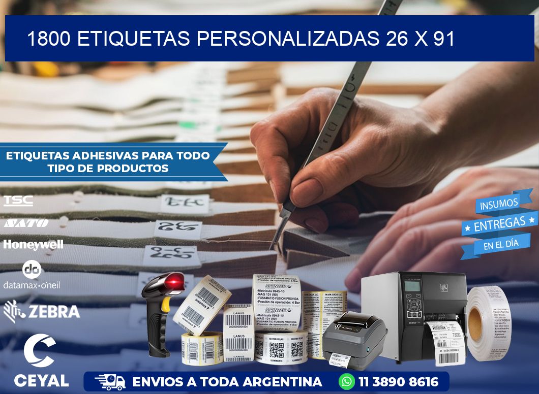 1800 ETIQUETAS PERSONALIZADAS 26 x 91
