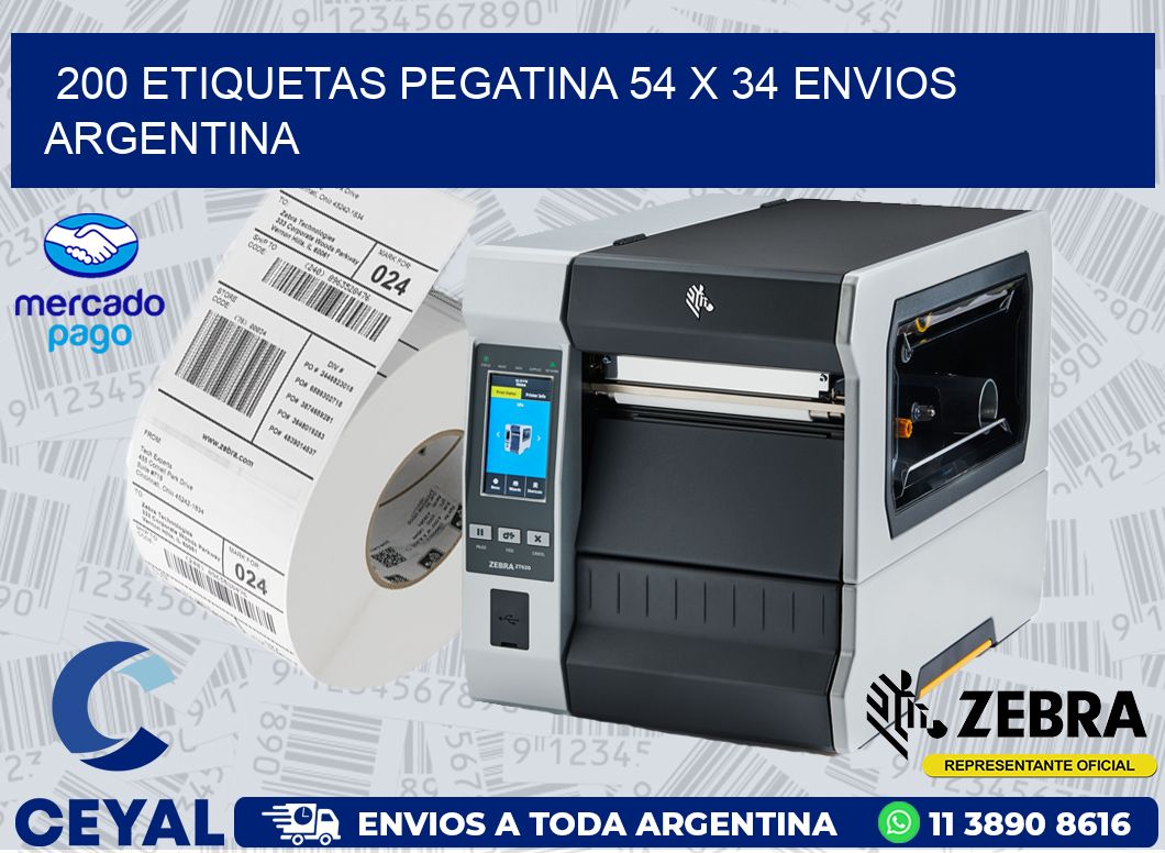 200 ETIQUETAS PEGATINA 54 x 34 ENVIOS ARGENTINA