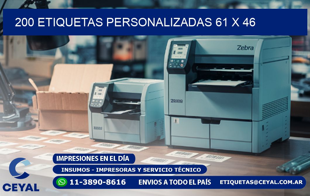 200 ETIQUETAS PERSONALIZADAS 61 x 46