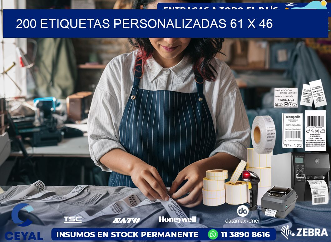 200 ETIQUETAS PERSONALIZADAS 61 x 46