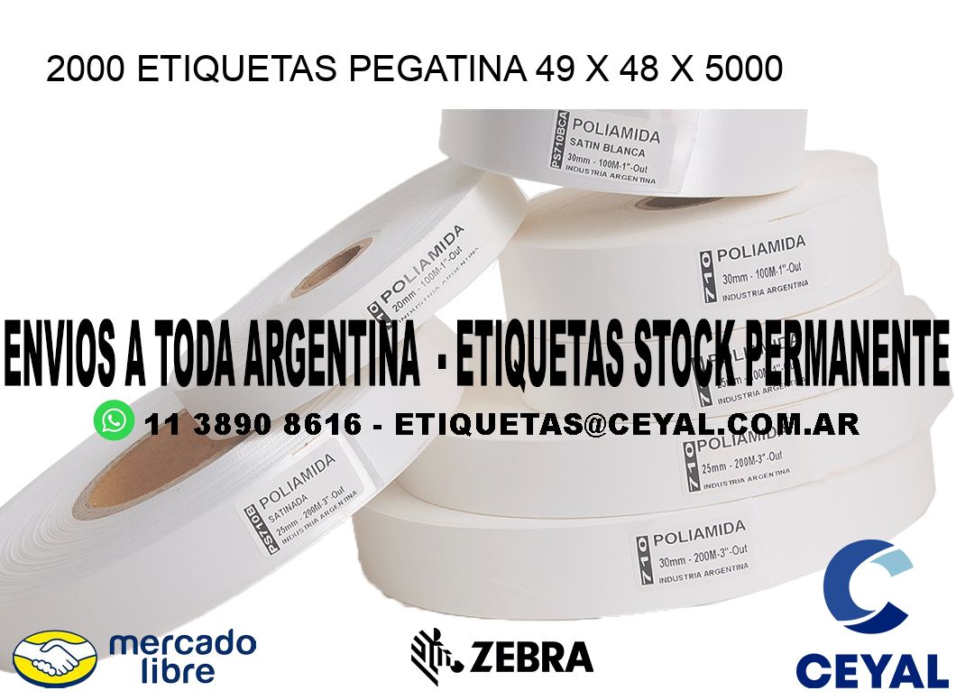 2000 ETIQUETAS PEGATINA 49 x 48 x 5000