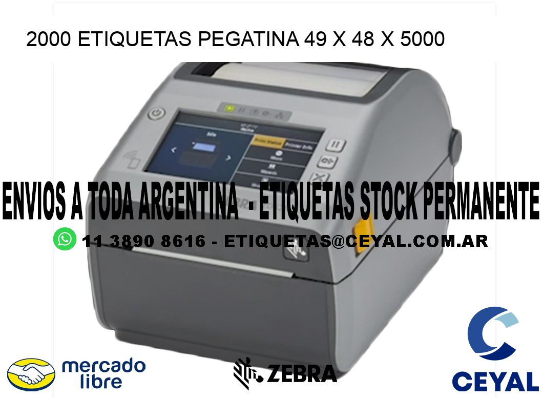 2000 ETIQUETAS PEGATINA 49 x 48 x 5000