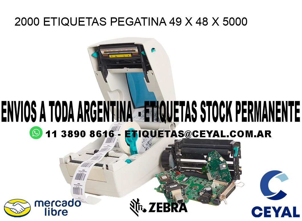 2000 ETIQUETAS PEGATINA 49 x 48 x 5000