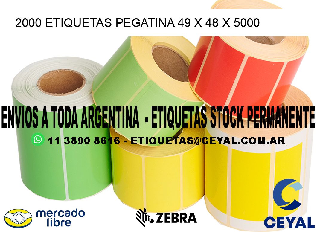 2000 ETIQUETAS PEGATINA 49 x 48 x 5000