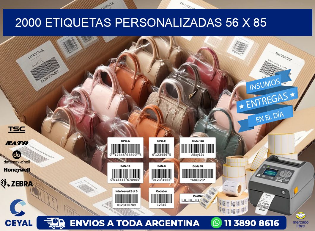 2000 ETIQUETAS PERSONALIZADAS 56 x 85