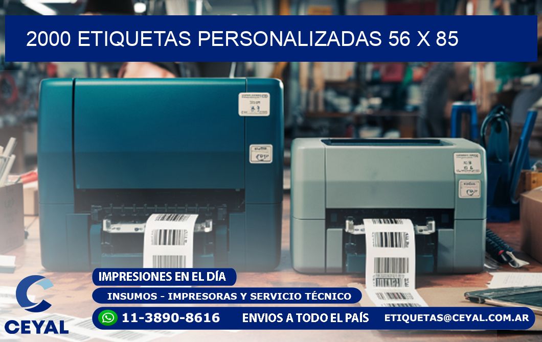 2000 ETIQUETAS PERSONALIZADAS 56 x 85