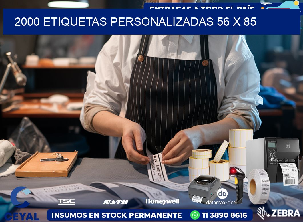 2000 ETIQUETAS PERSONALIZADAS 56 x 85
