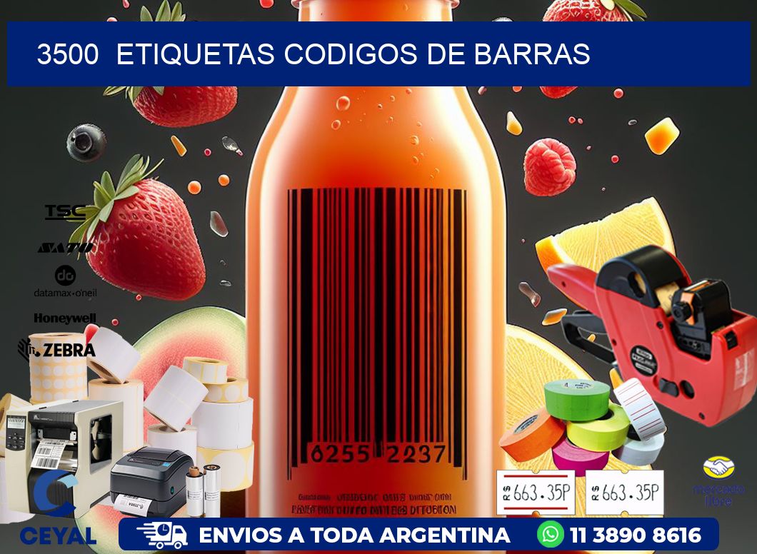 3500  ETIQUETAS CODIGOS DE BARRAS