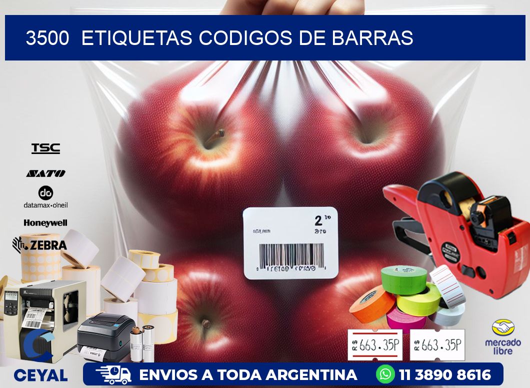 3500  ETIQUETAS CODIGOS DE BARRAS