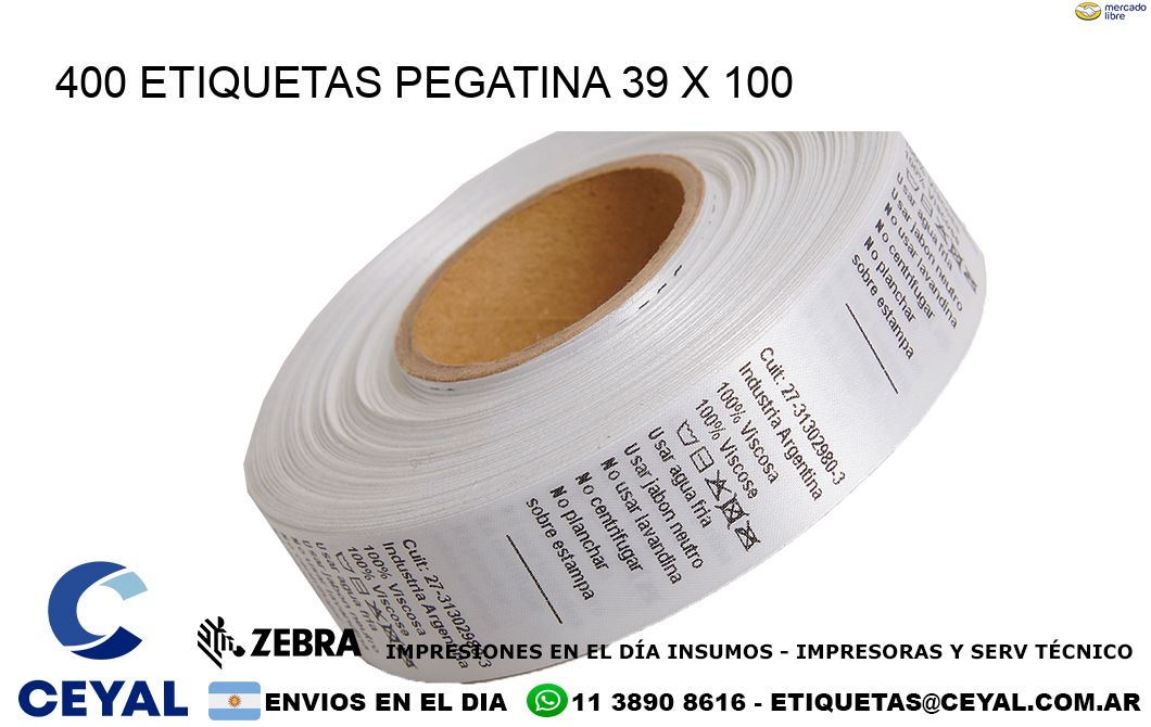 400 ETIQUETAS PEGATINA 39 x 100