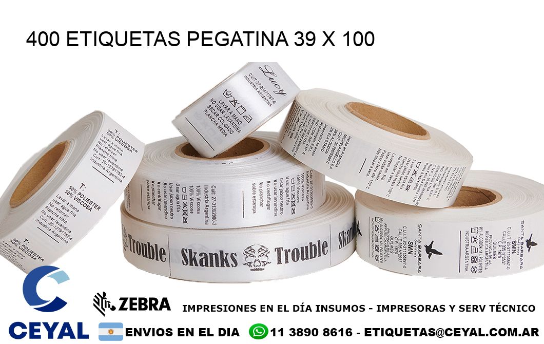 400 ETIQUETAS PEGATINA 39 x 100