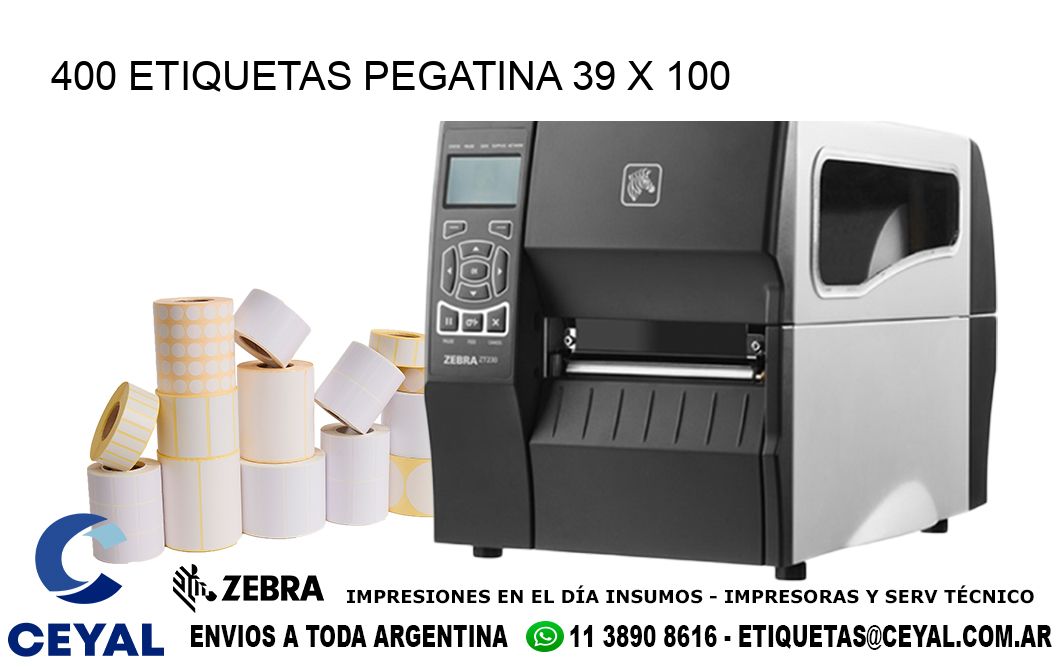 400 ETIQUETAS PEGATINA 39 x 100