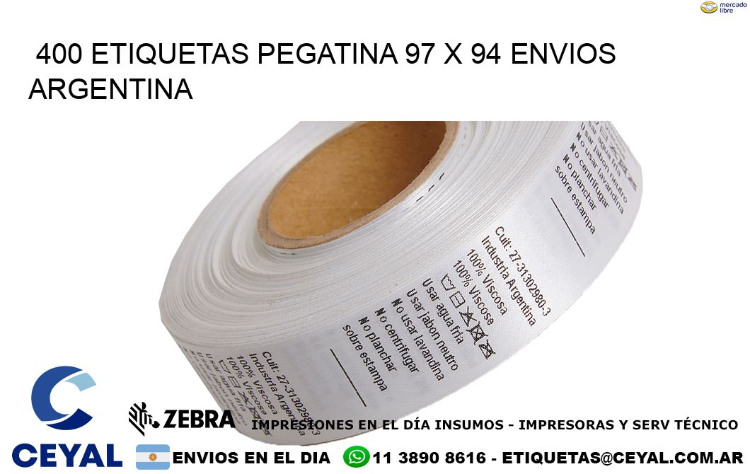 400 ETIQUETAS PEGATINA 97 x 94 ENVIOS ARGENTINA