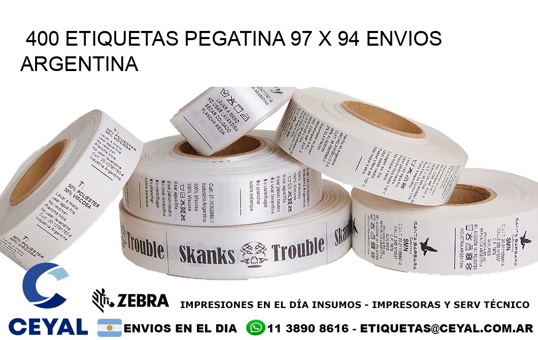 400 ETIQUETAS PEGATINA 97 x 94 ENVIOS ARGENTINA