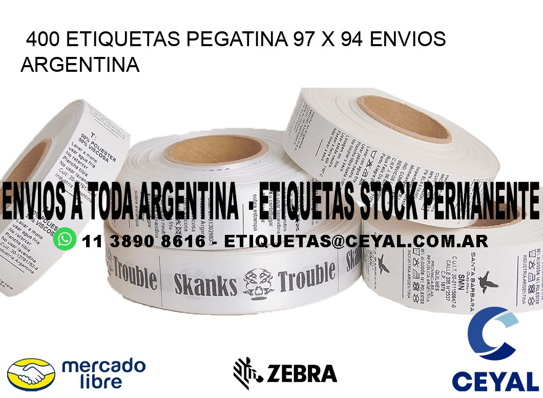 400 ETIQUETAS PEGATINA 97 x 94 ENVIOS ARGENTINA