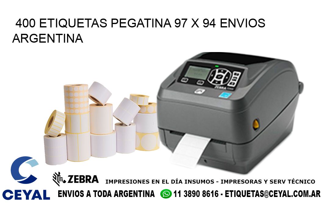 400 ETIQUETAS PEGATINA 97 x 94 ENVIOS ARGENTINA