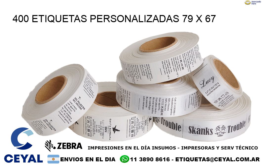 400 ETIQUETAS PERSONALIZADAS 79 x 67