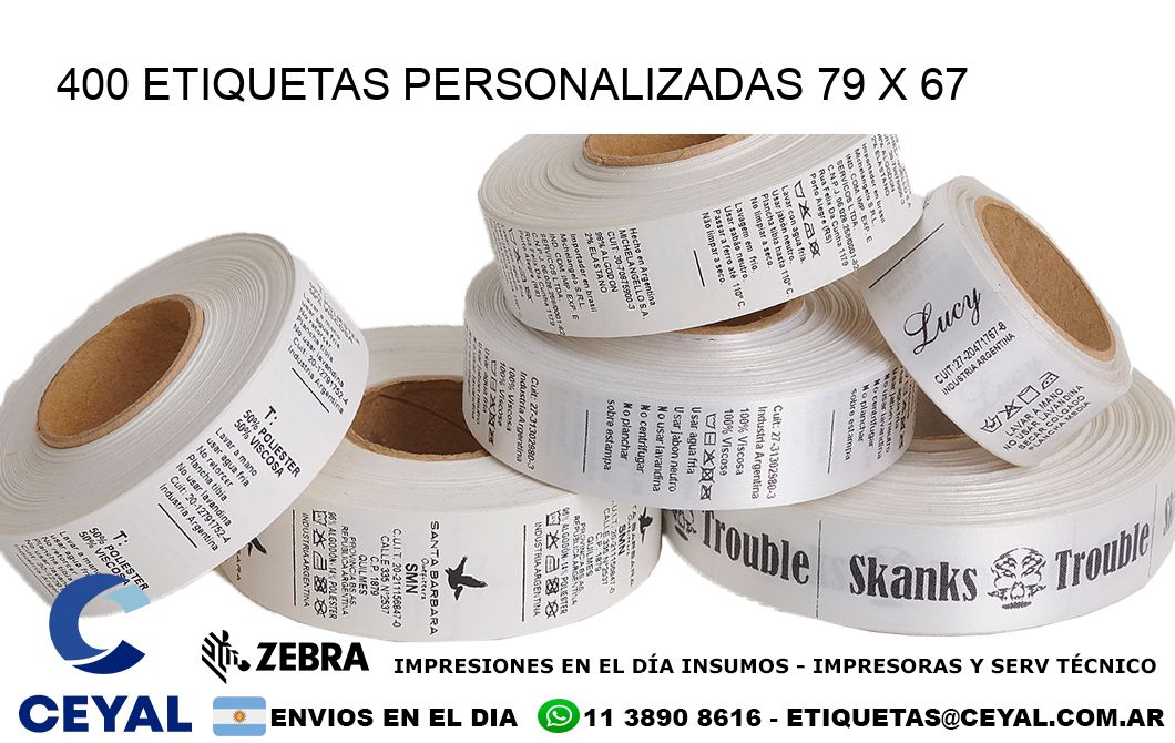 400 ETIQUETAS PERSONALIZADAS 79 x 67