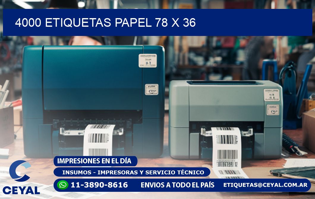 4000 ETIQUETAS PAPEL 78 x 36