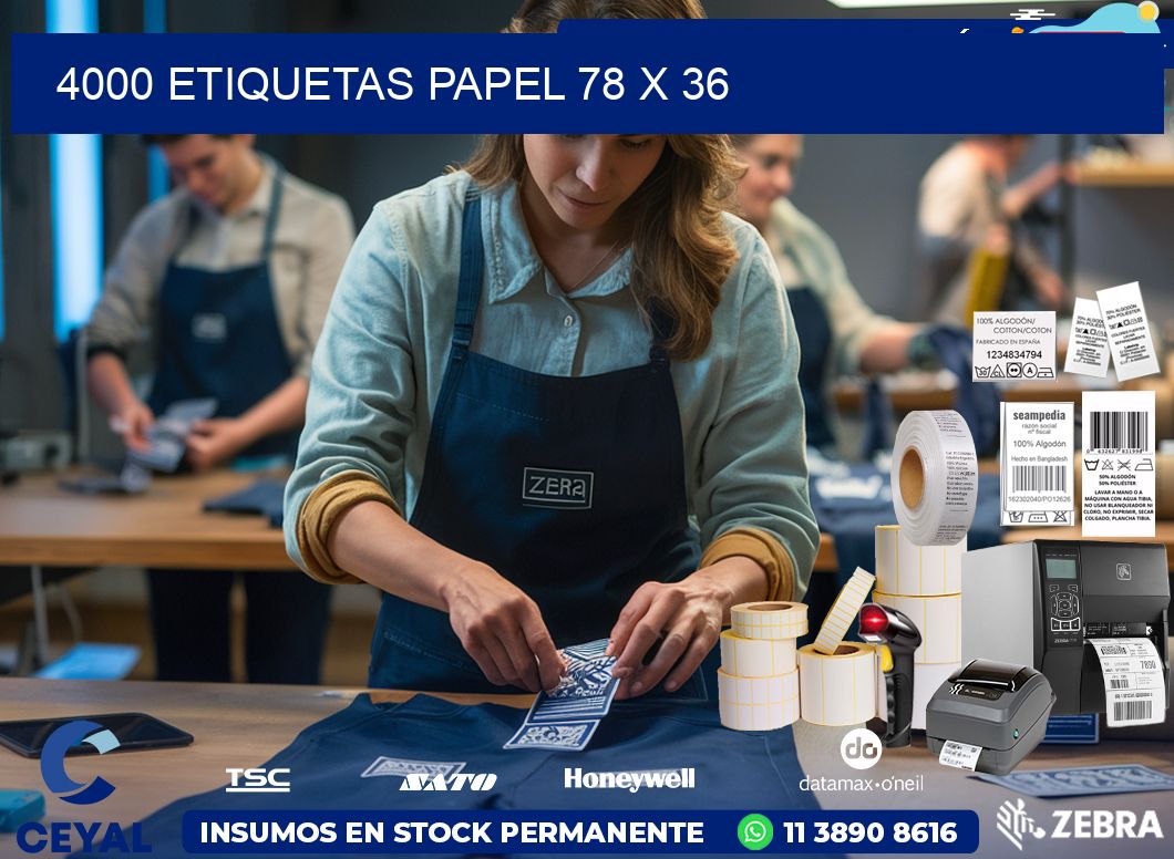 4000 ETIQUETAS PAPEL 78 x 36